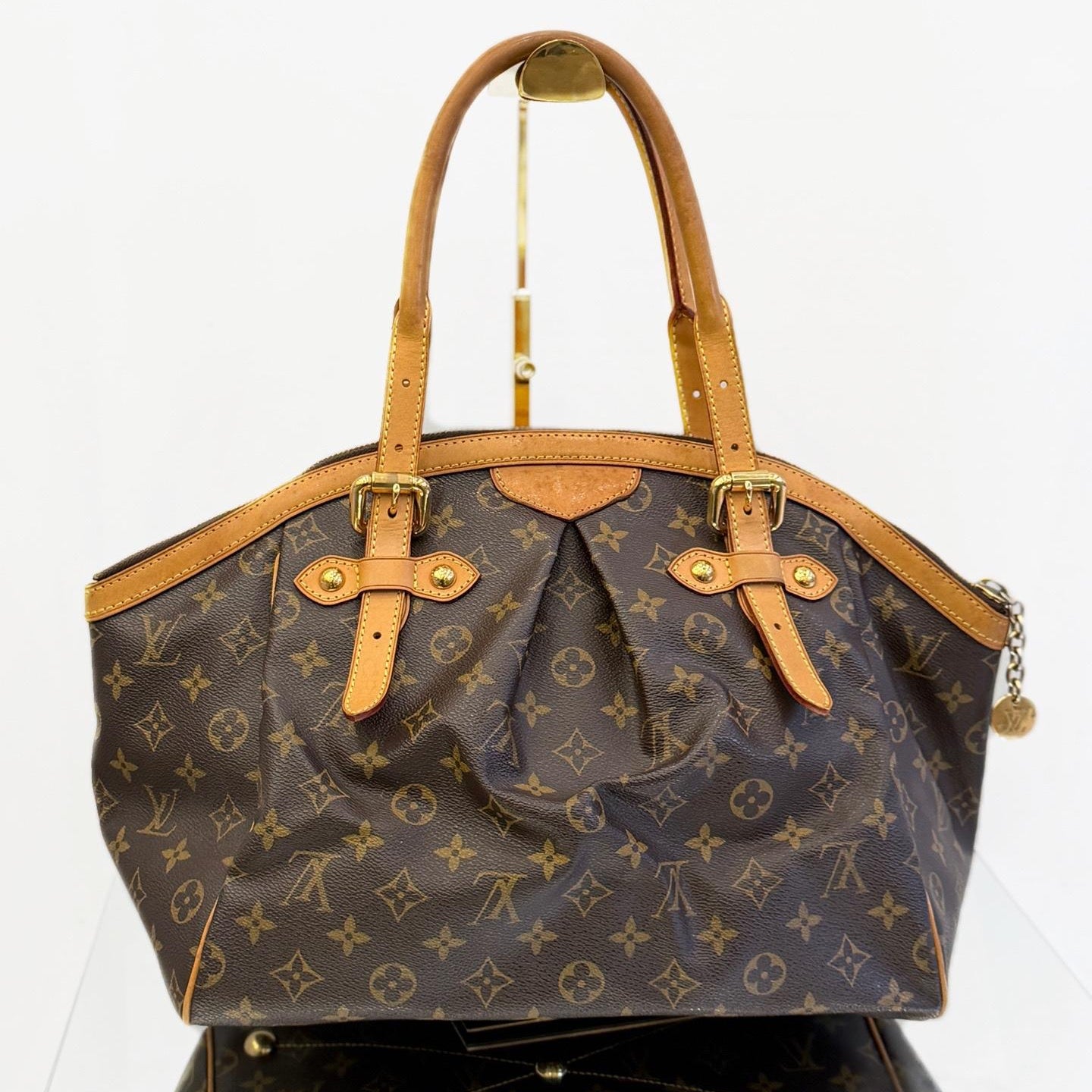 LOUIS VUITTON LV GHW Tivoli GM Shoulder Bag Monogram Brown