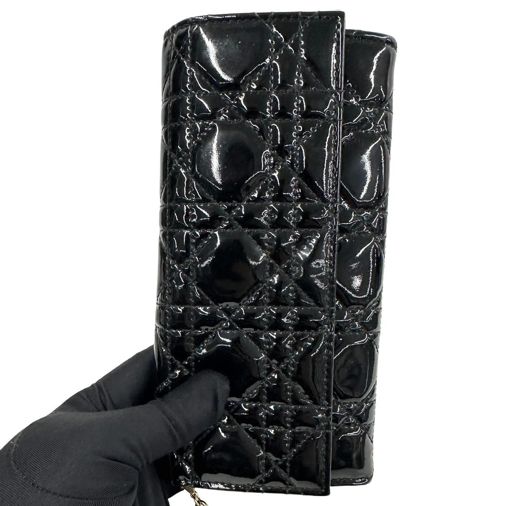 Dior Black Cannage Chain Wallet
