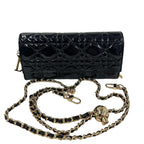 Dior Black Cannage Chain Wallet