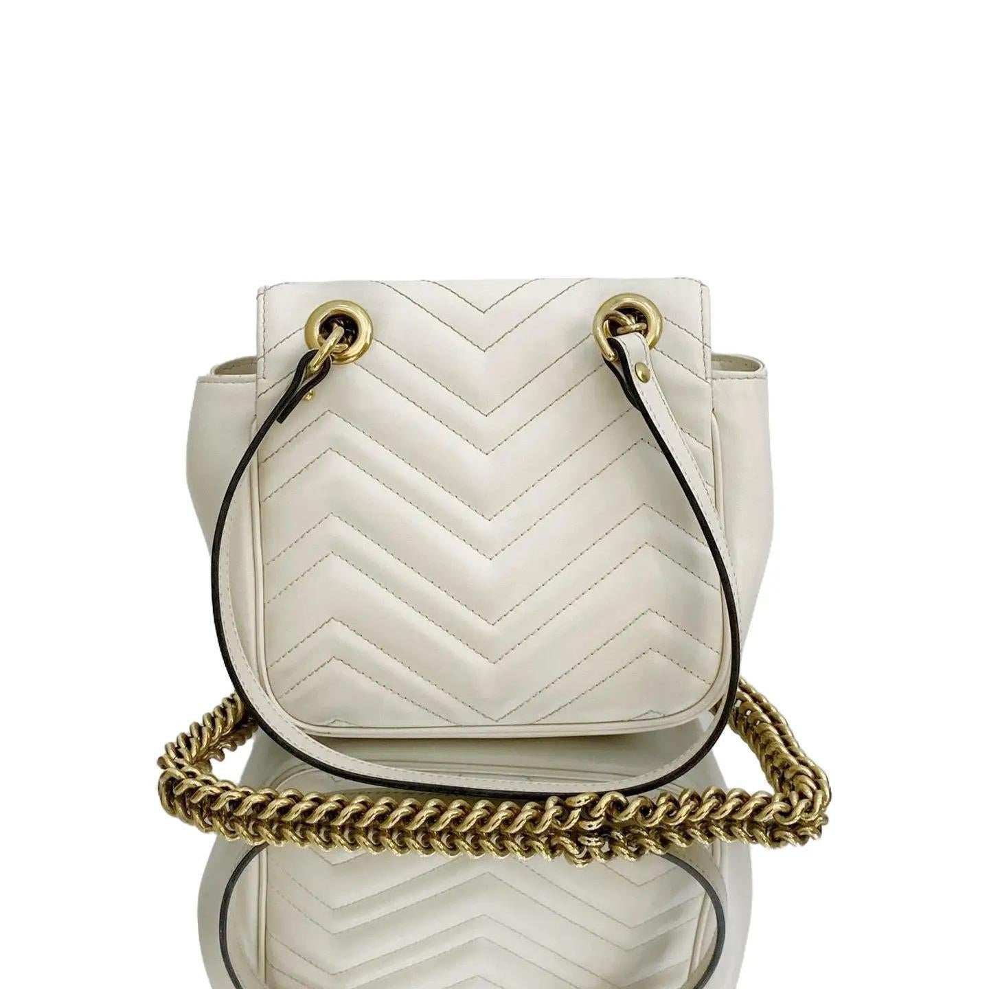 Gucci Calfskin Matelasse Mini GG Marmont Square Shoulder Bag
