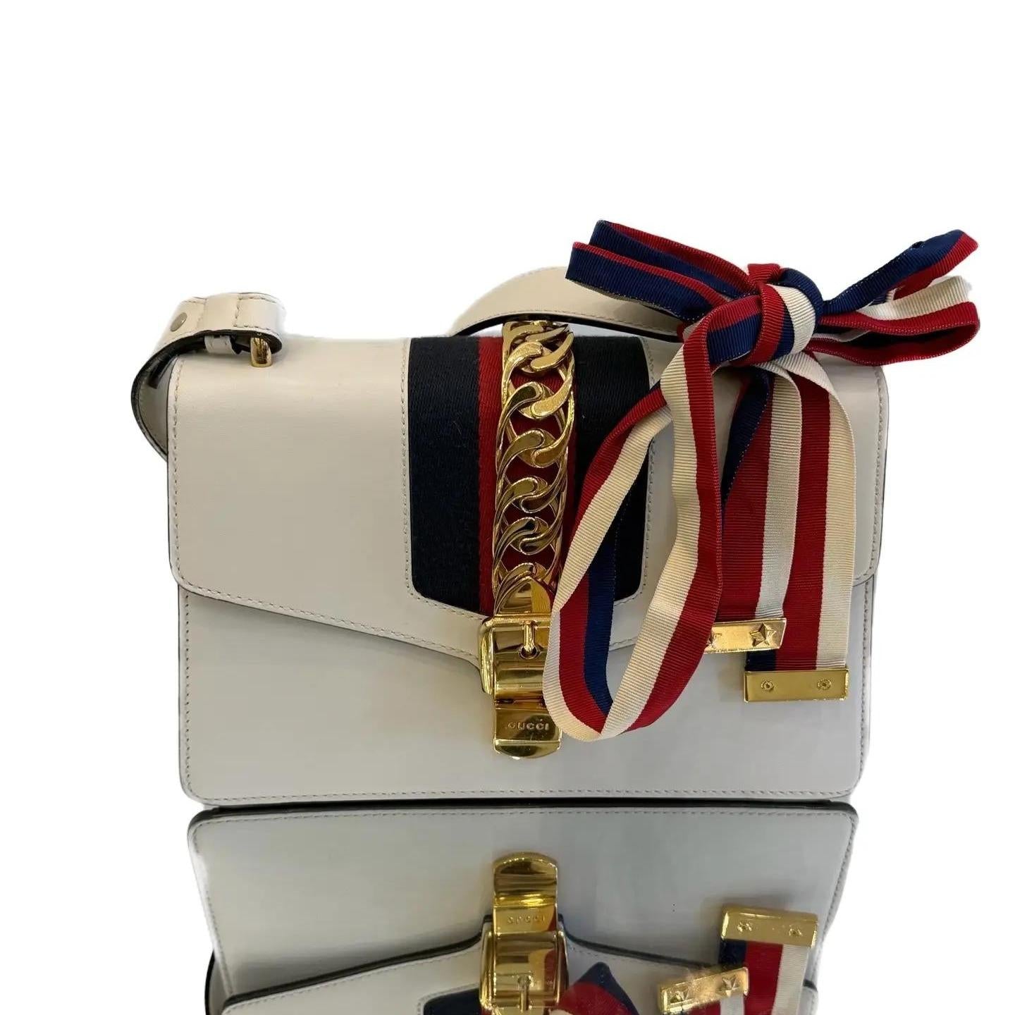 Gucci Sylvie Web Sylvie Small Neutrals Shoulder Bags