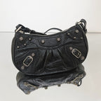 Balenciaga Le Cagole Mini Shoulder Bag in Black Arena Lambskin