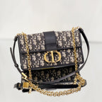 Dior 30 Montaigne Avenue Bag in Blue Dior Oblique Jacquard with Gold-Tone Hardware