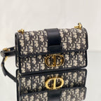 Dior 30 Montaigne Avenue Bag in Blue Dior Oblique Jacquard with Gold-Tone Hardware