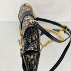 Dior 30 Montaigne Avenue Bag in Blue Dior Oblique Jacquard with Gold-Tone Hardware