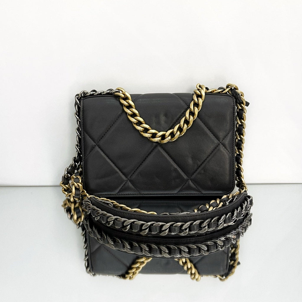 Chanel 19 Wallet on Chain in Black Goatskin with Mixed-Finish Hardware