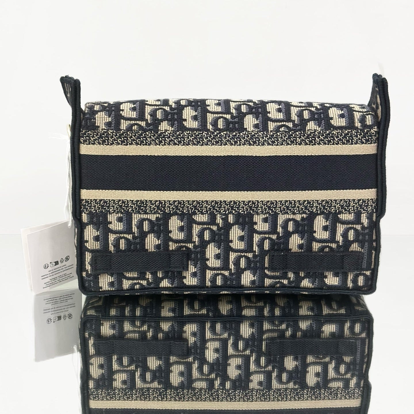 Dior Small DiorCamp Bag in Blue Dior Oblique Embroidery with Logo Strap