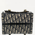 Dior Small DiorCamp Bag in Blue Dior Oblique Embroidery with Logo Strap
