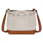 GUCCI Beige Cotton And Linen Mini Bucket Bag