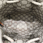 GUCCI Beige Cotton And Linen Mini Bucket Bag