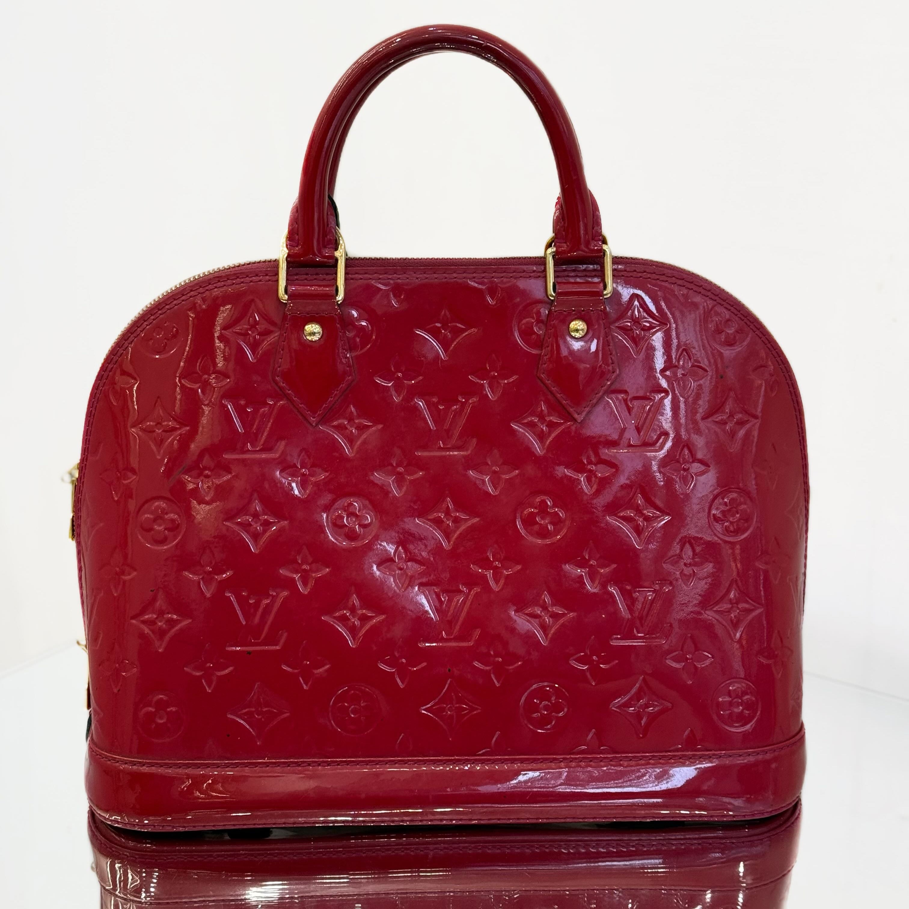 Louis Vuitton Alma PM in Pomme D'Amour Monogram Vernis Leather with Gold-Tone Hardware