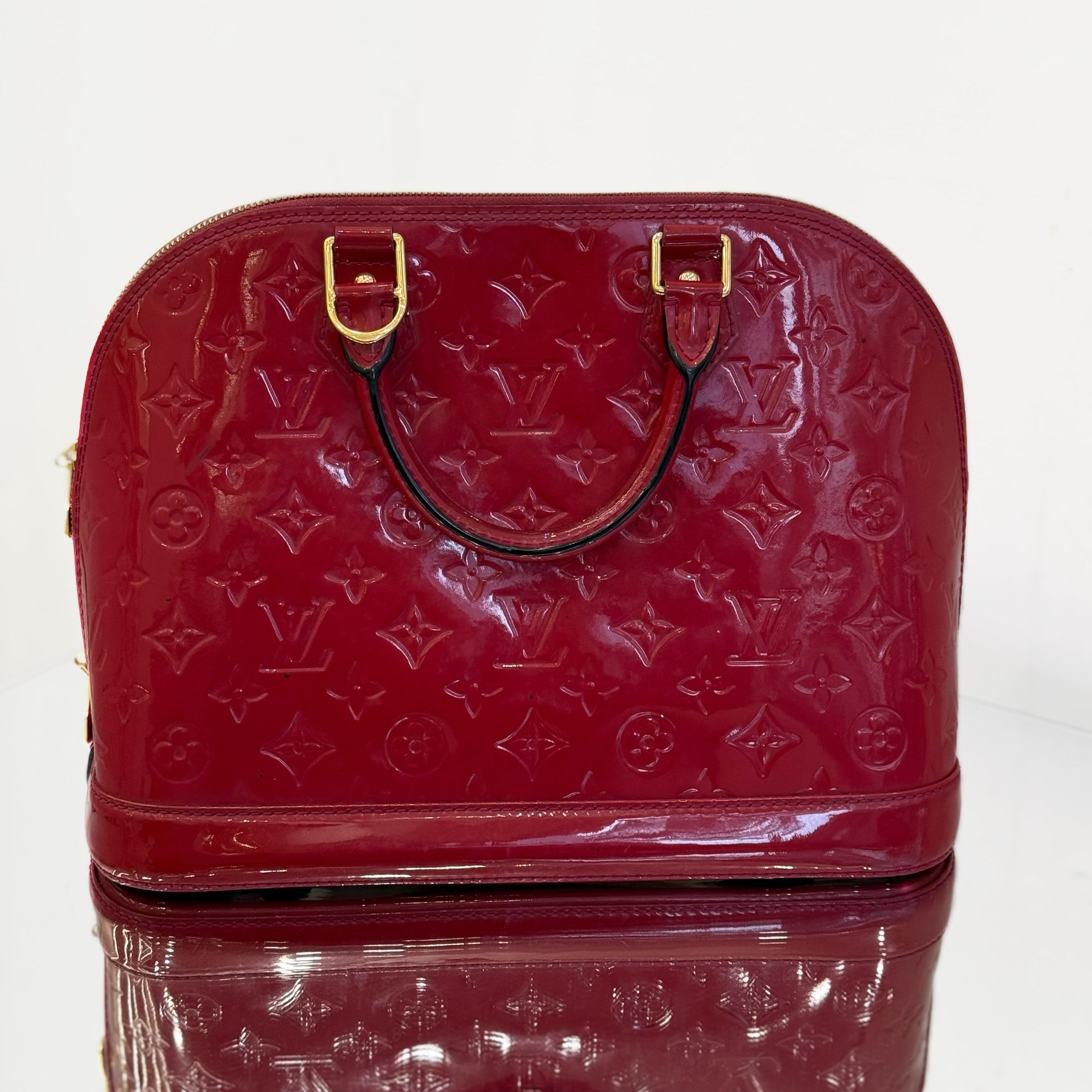 Louis Vuitton Alma PM in Pomme D'Amour Monogram Vernis Leather with Gold-Tone Hardware