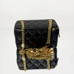 Chanel Quilted Lambskin Vanity Case with Embellished Bijoux Chain and Gold-Tone Hardware