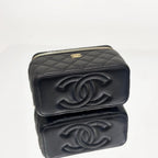 Chanel Quilted Lambskin Vanity Case with Embellished Bijoux Chain and Gold-Tone Hardware