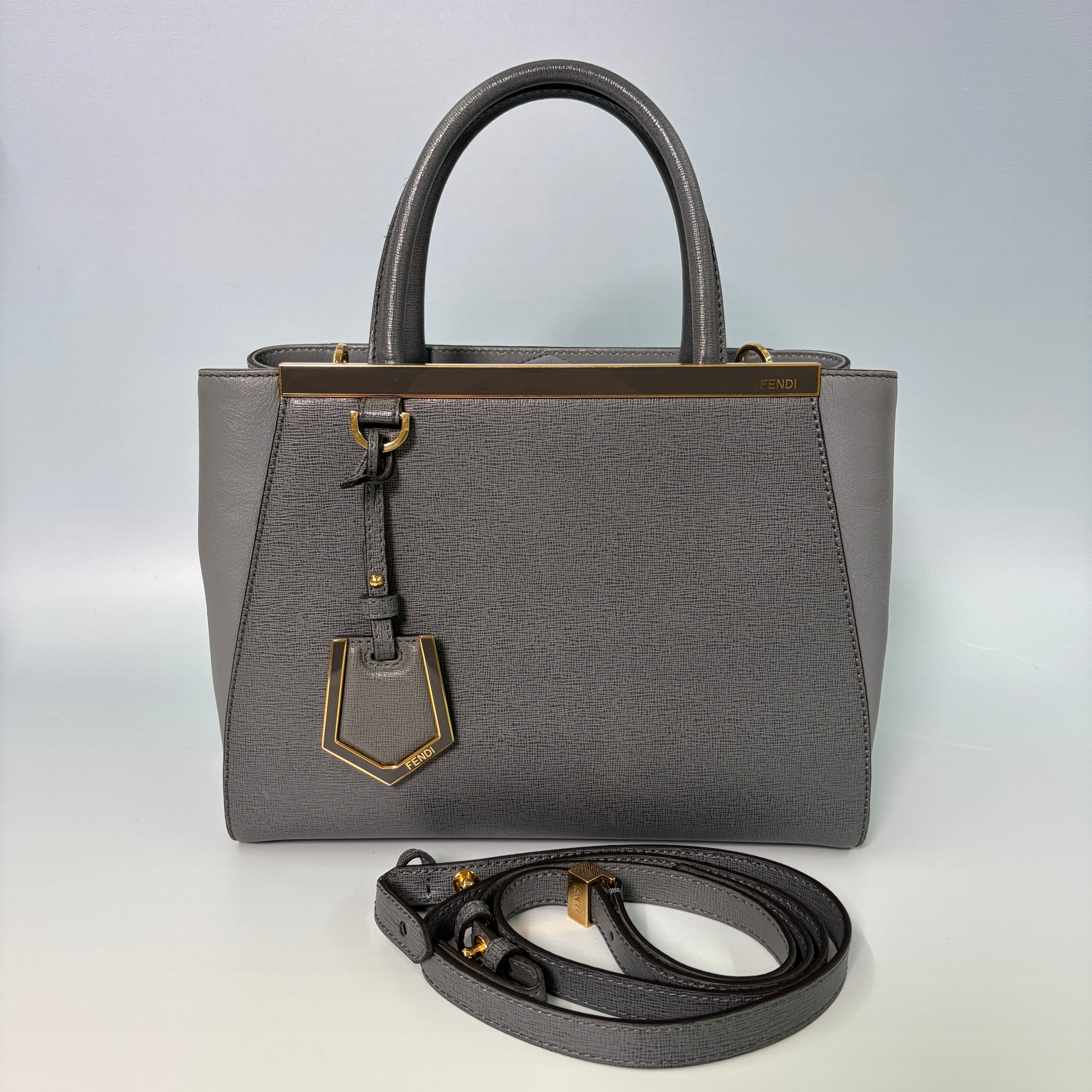 Fendi Petite 2Jours Tote in Grey Elite Calfskin
