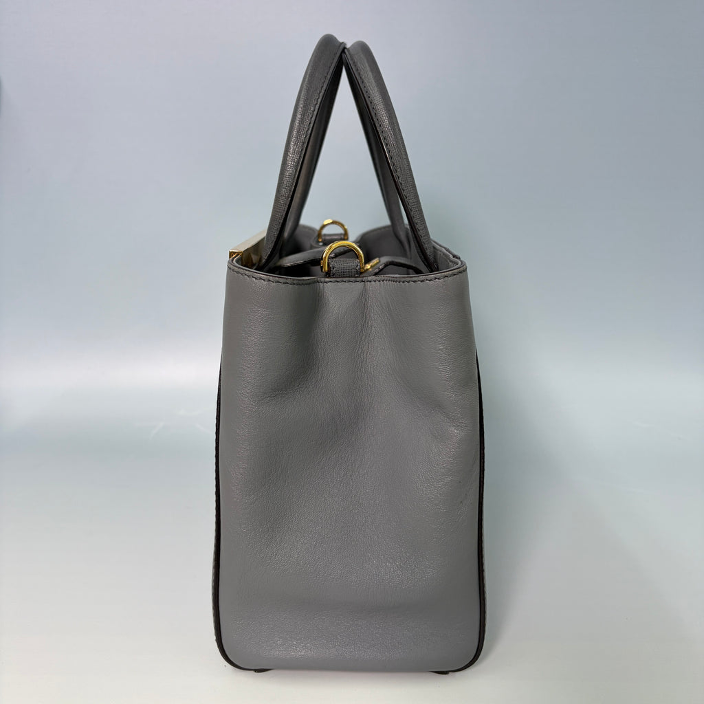 Fendi Petite 2Jours Tote in Grey Elite Calfskin
