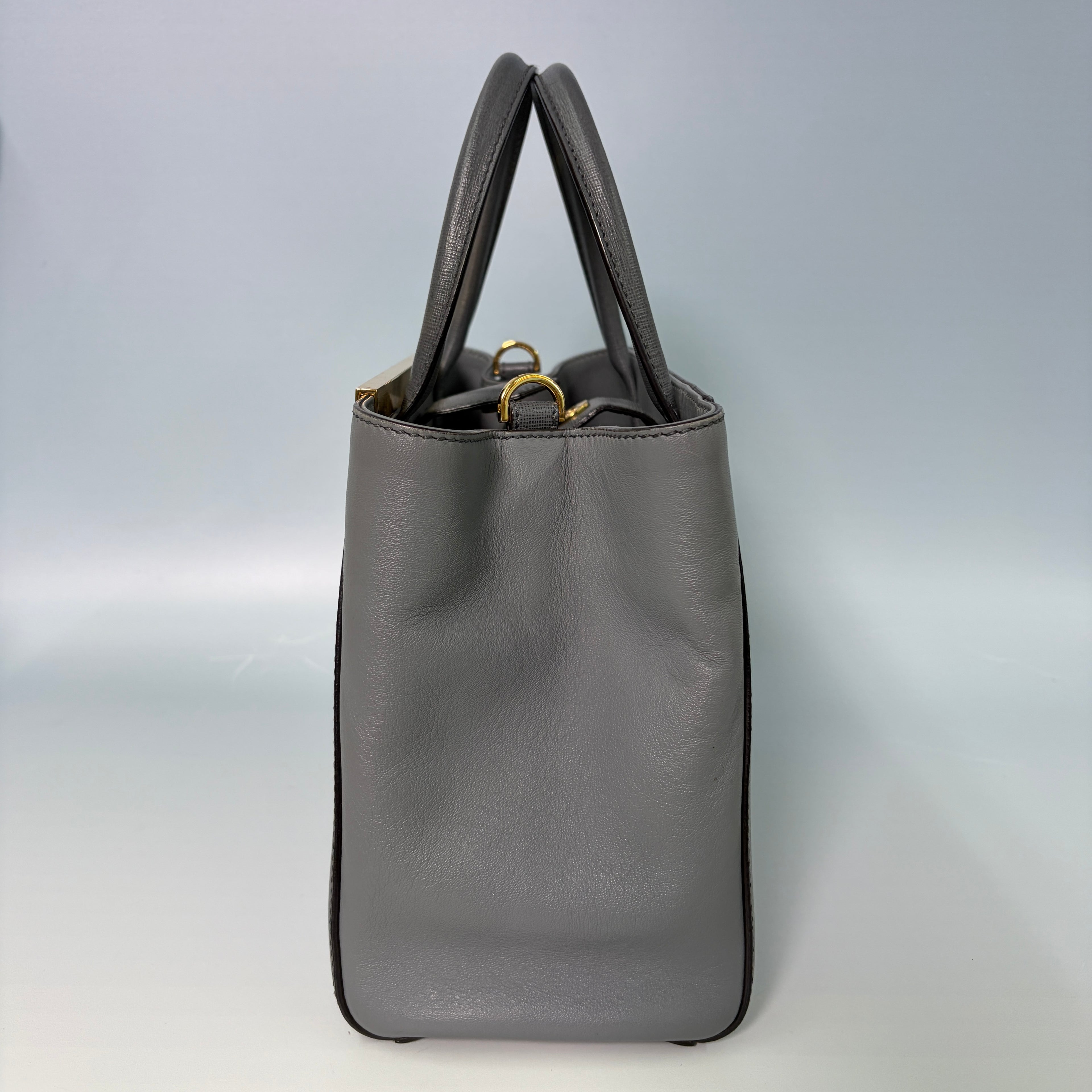 Fendi Petite 2Jours Tote in Grey Elite Calfskin