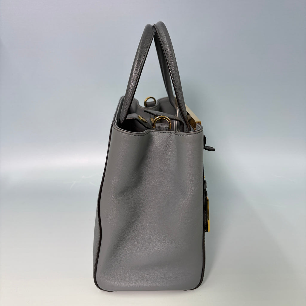 Fendi Petite 2Jours Tote in Grey Elite Calfskin