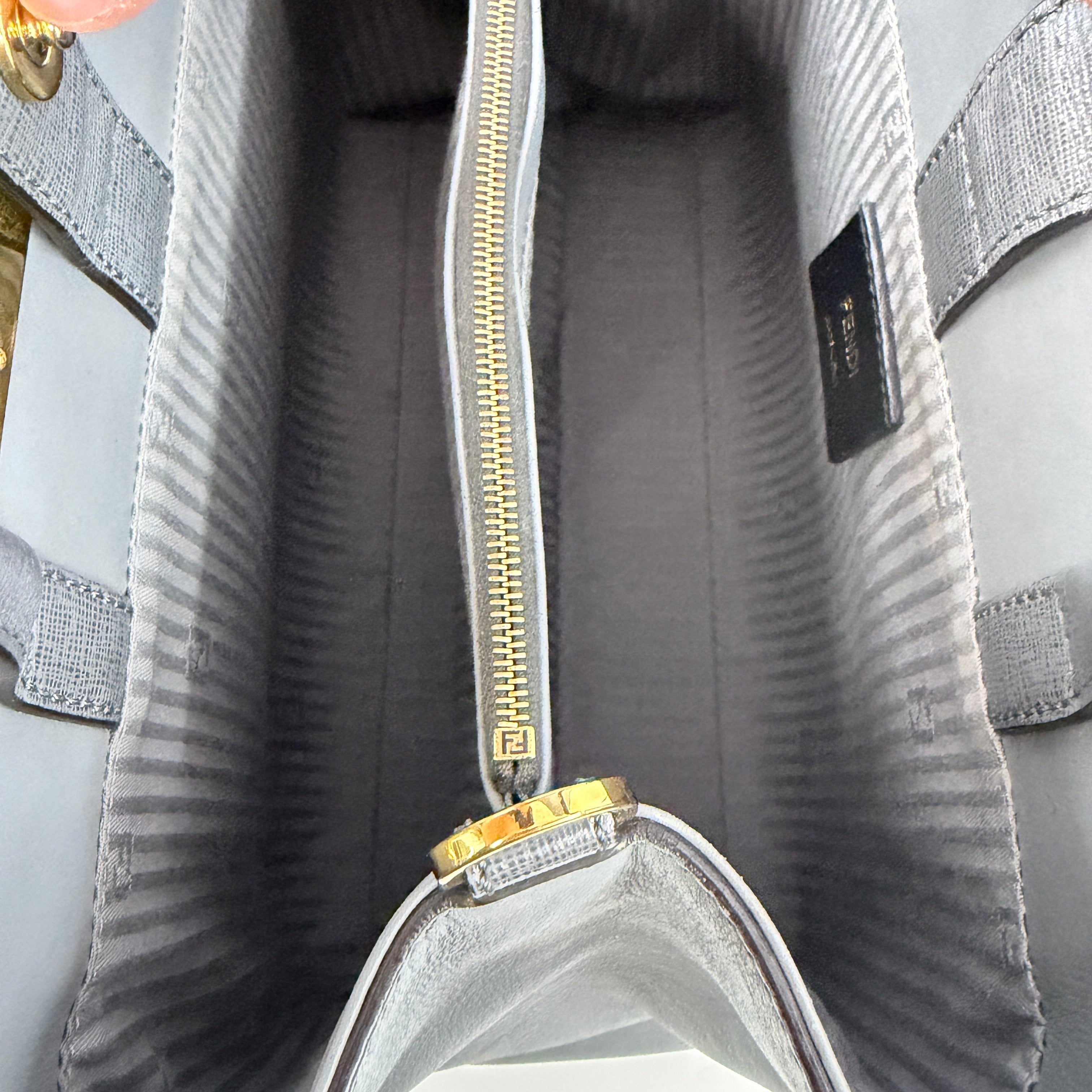 Fendi Petite 2Jours Tote in Grey Elite Calfskin