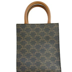 CELINE Mini Vertical Cab 2Way Bag Brown Canvas