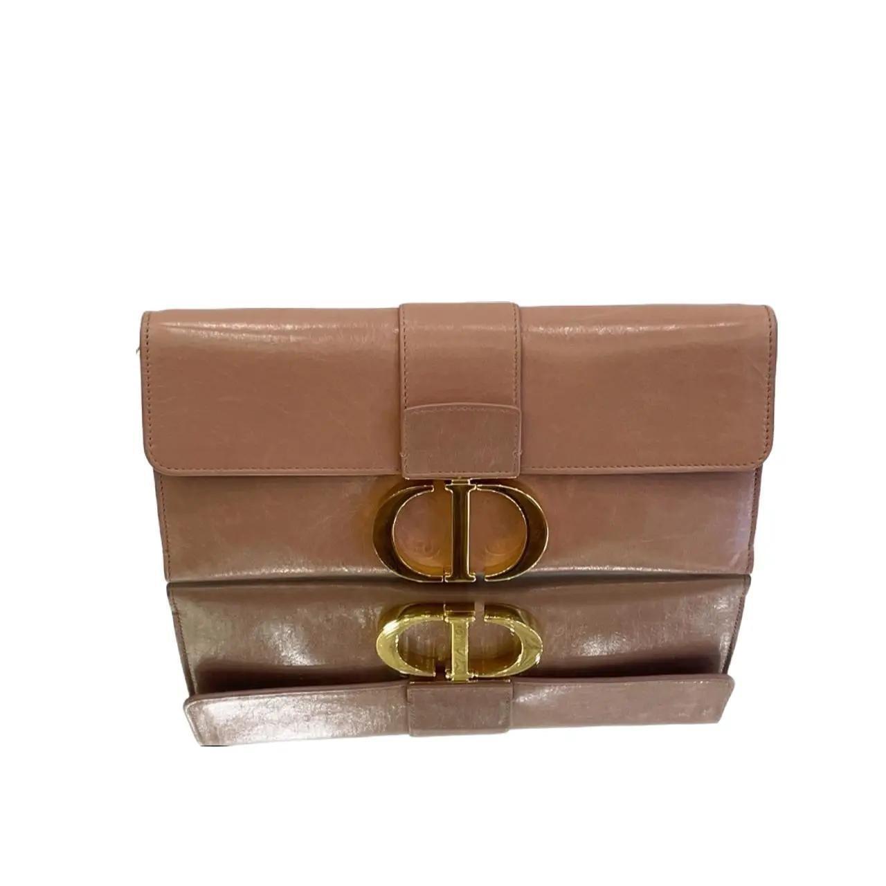 Dior CD Logo 30 Montaigne Chain strap clutch Leather