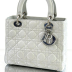 DIOR Lady Dior Medium Cannage Lambskin Grey