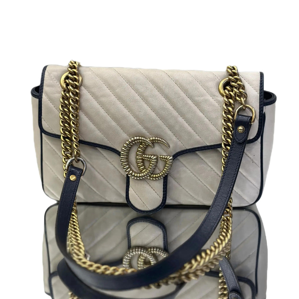 Gucci Double G Marmont Small Neutrals Shoulder Bags