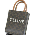 CELINE Mini Vertical Cab 2Way Bag Brown Canvas