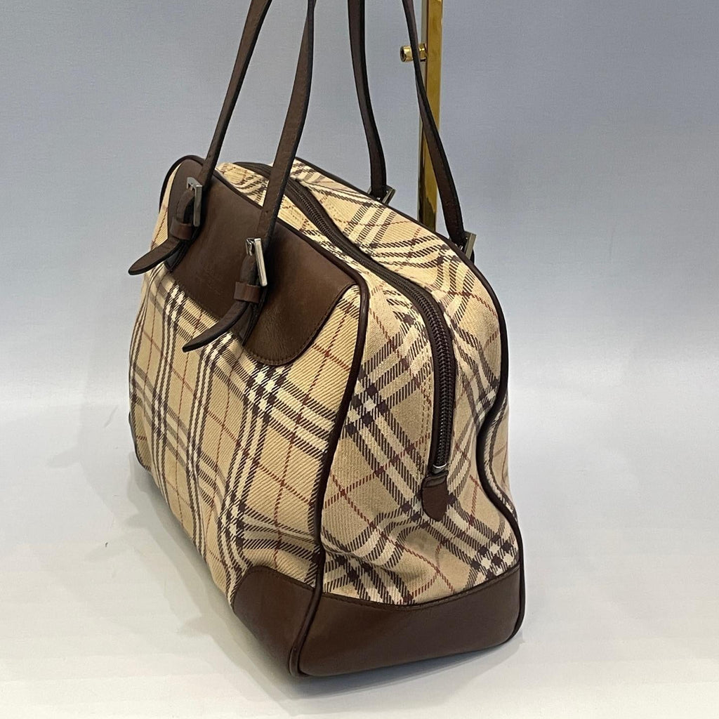 Burberry Beige Brown Burberry Check 2way Handbag