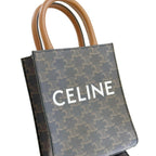 CELINE Mini Vertical Cab 2Way Bag Brown Canvas