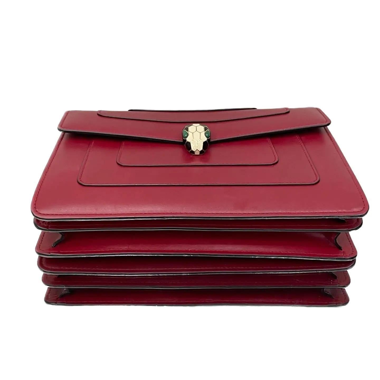 Bvlgari Medium Serpenti Forever Top&nbsp Chain Bag in Red