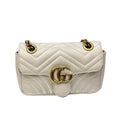 Gucci GG Marmont small shoulder bag in light grey leather