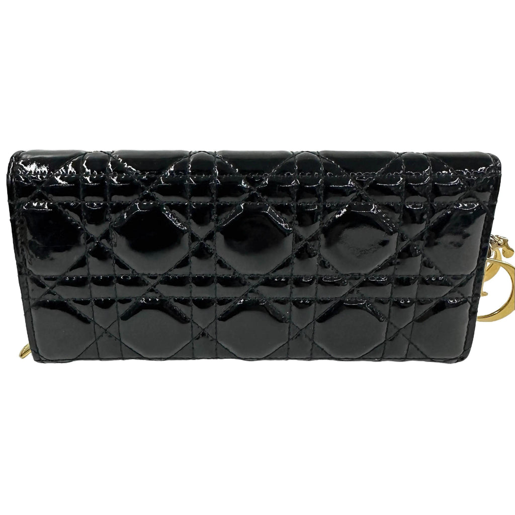 Dior Black Cannage Chain Wallet