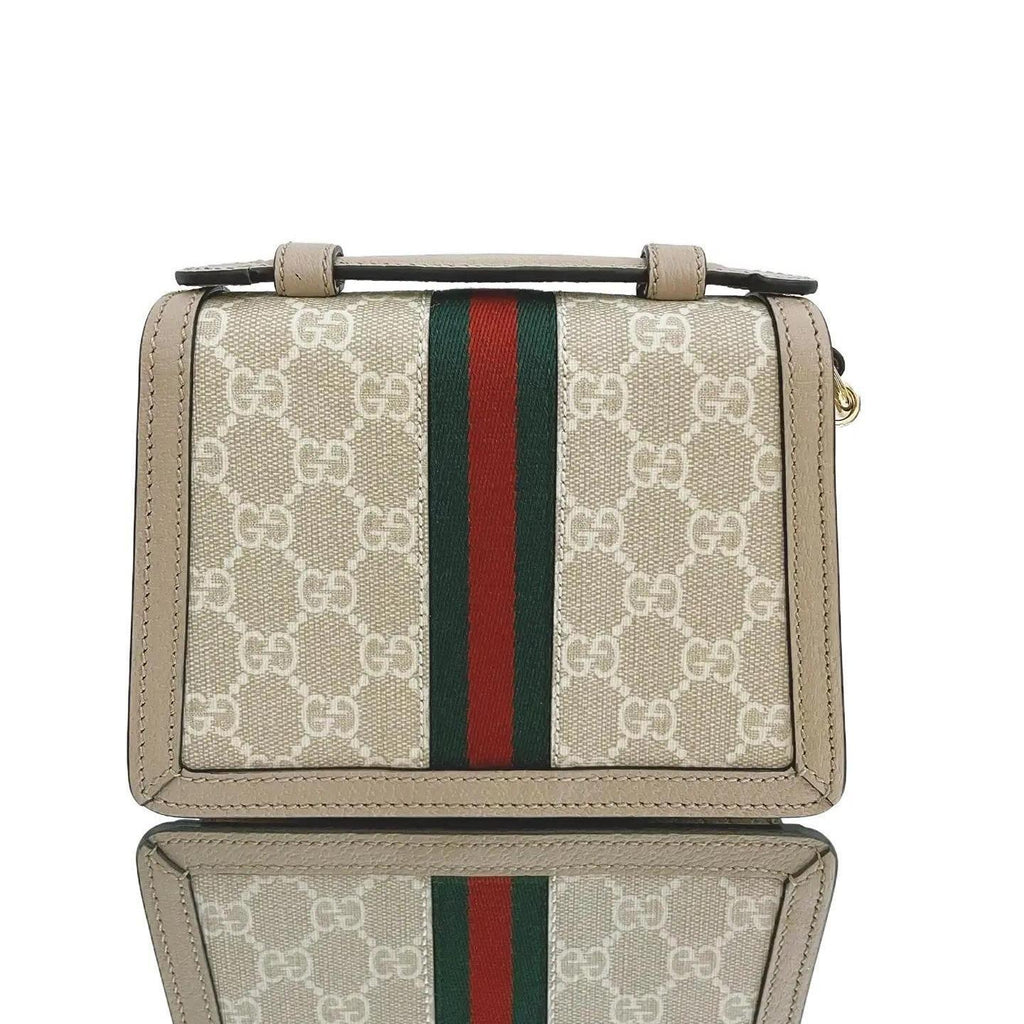 GUCCI Supreme GG Ophidia Mini Shoulder Bag Beige/White