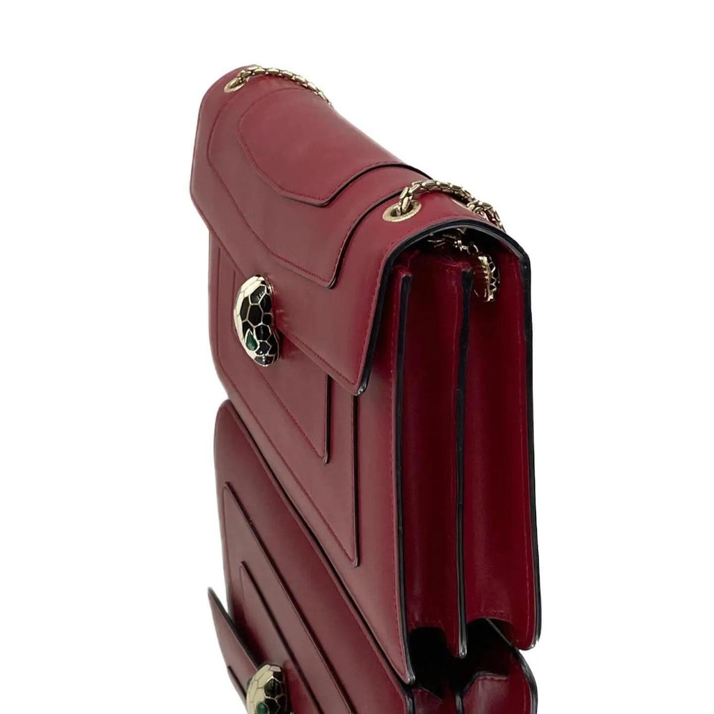 Bvlgari Medium Serpenti Forever Top&nbsp Chain Bag in Red