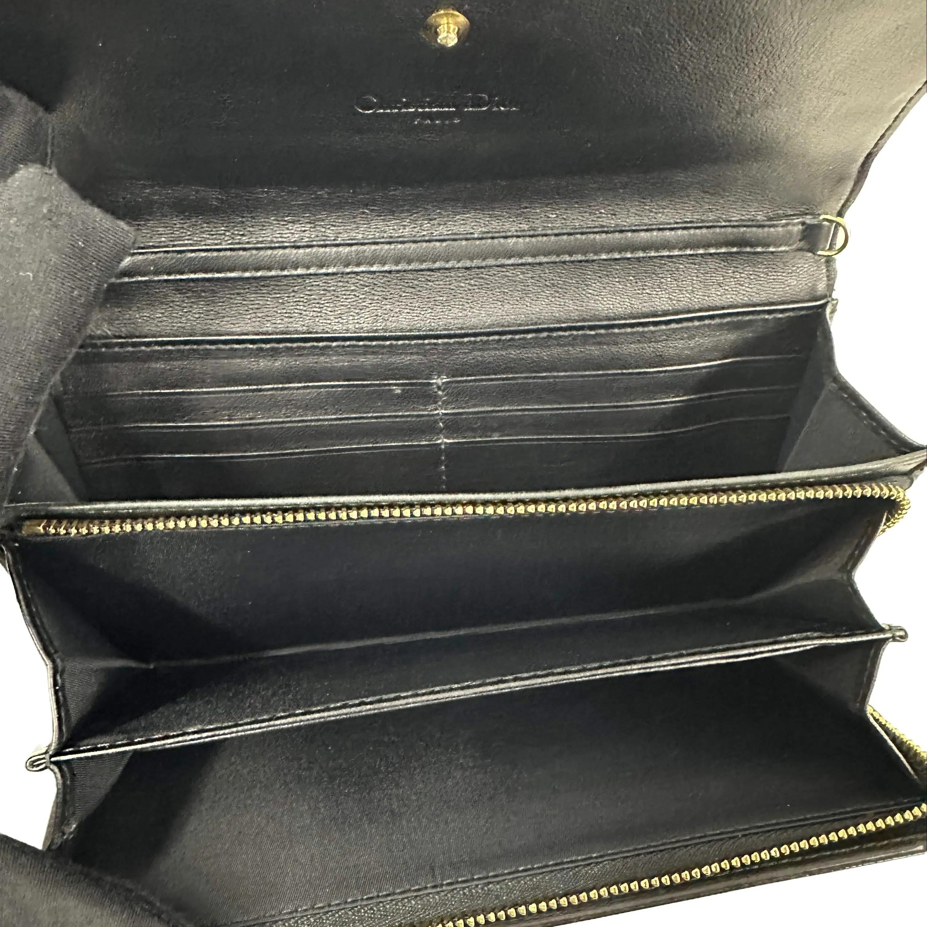 Dior Black Cannage Chain Wallet