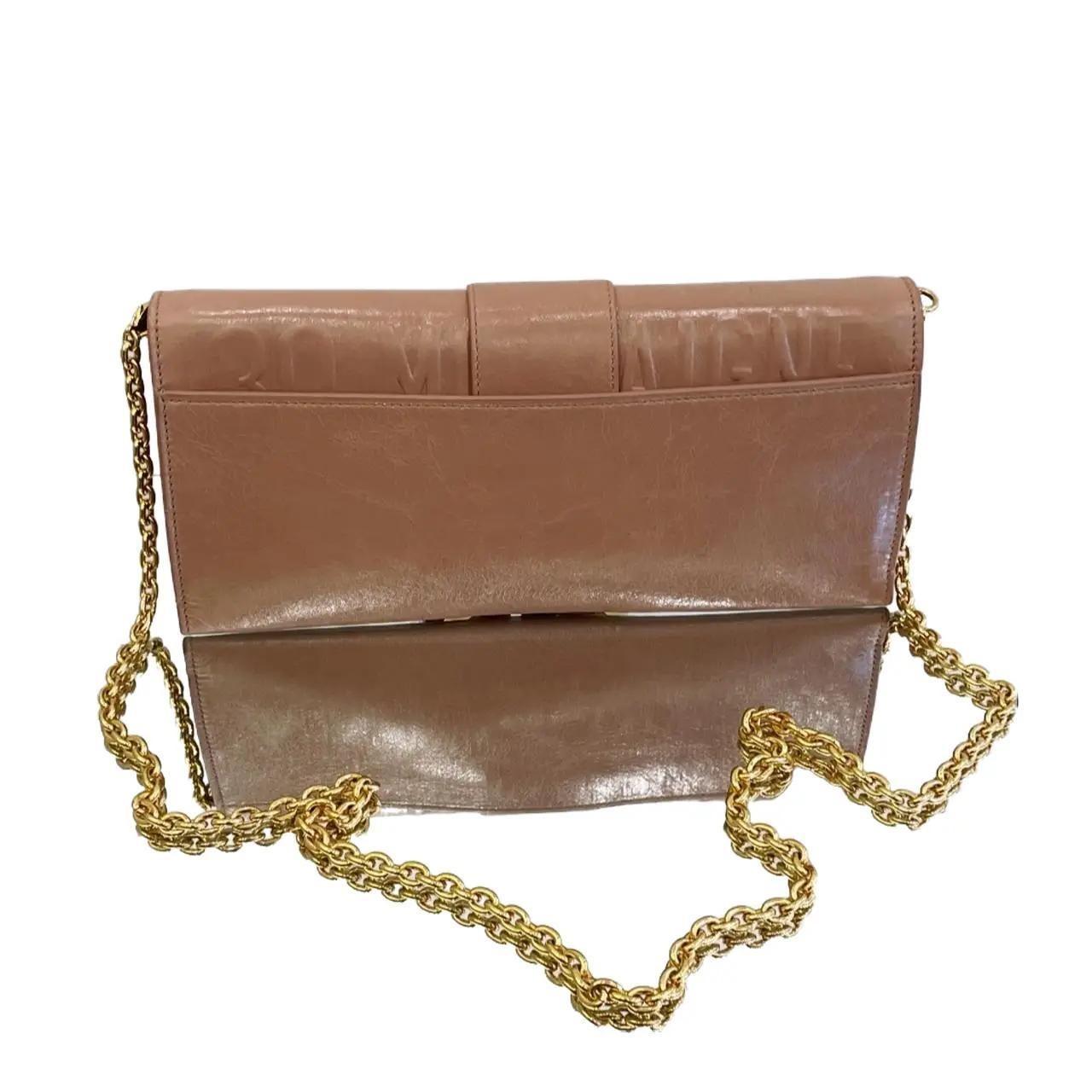 Dior CD Logo 30 Montaigne Chain strap clutch Leather