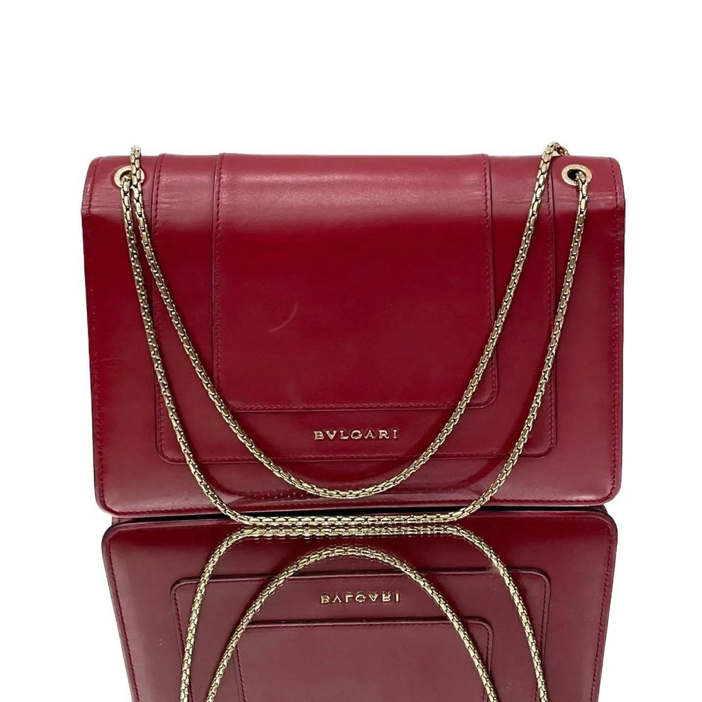 Bvlgari Medium Serpenti Forever Top&nbsp Chain Bag in Red